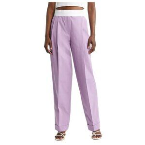 Nackiye NWT Violet Pants White Sash Waist Sz 40, 8 US